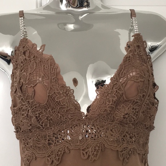 Tan rhinestone bodysuit - Picture 4 of 8